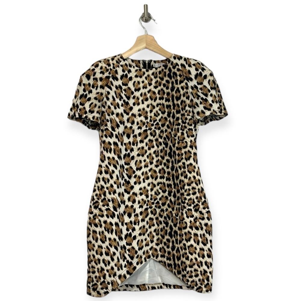 Tobi Cheetah Print Mini Dress Shoulder Pads Animal Print Size Small S